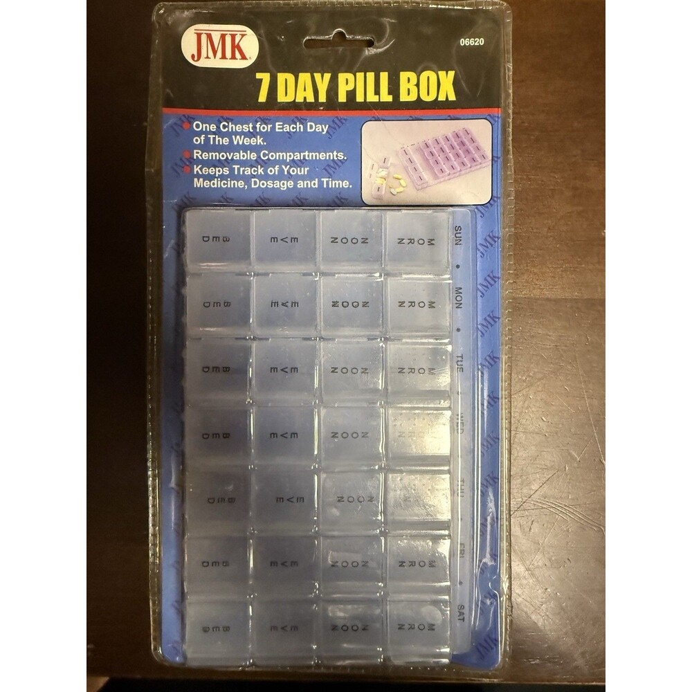 New Clear Large 7 Day Pill Box Track Daily 4 Times Morning Noon Evening Bedtime